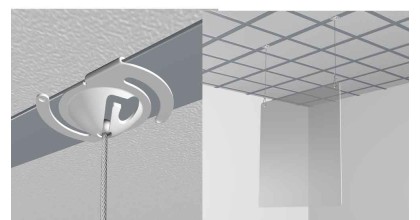 GeckoTeq Plafond clip metaal in wit compleet met 200cm draad